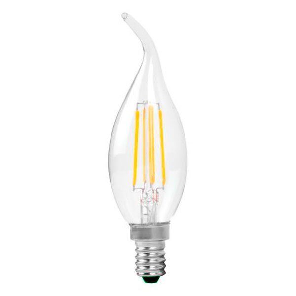 LED lámpa , égő , filament , gyertya , láng forma ,  E14 foglalat , 4 Watt , 300° , meleg fehér