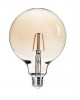 LED lámpa , égő , nagygömb , 125 mm , izzószálas hatás , körte , E27 foglalat , 6 Watt , meleg fehér 