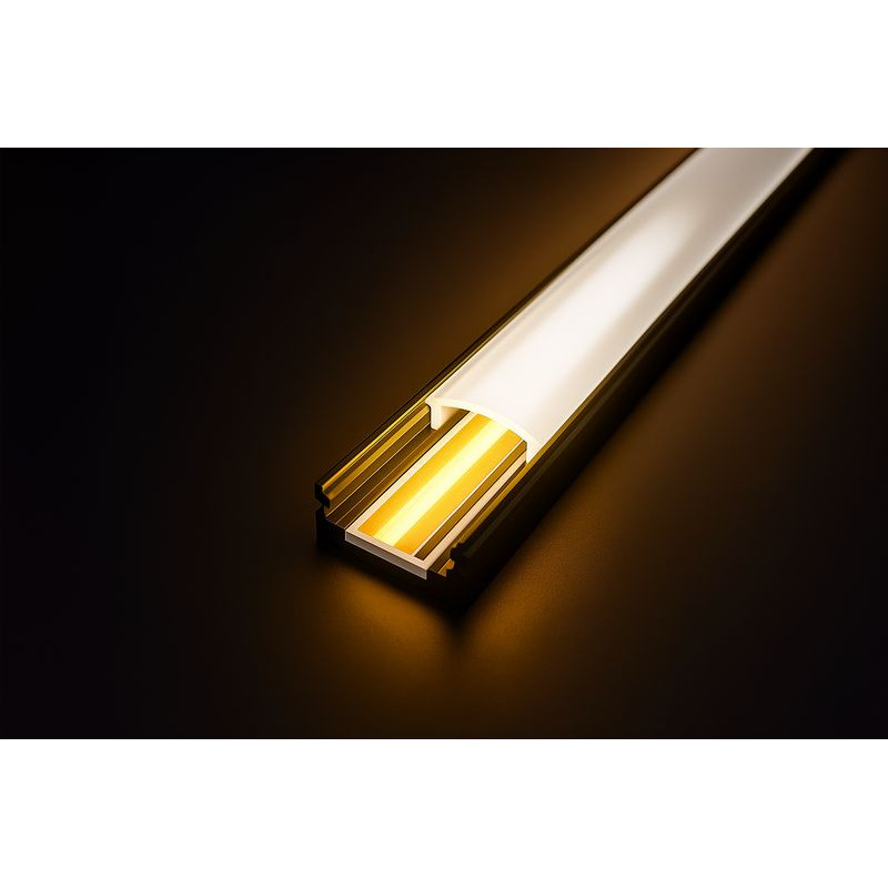 U alakú LED profil SF1B fekete színű eloxált opál fedővel