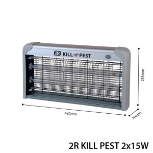 2R Kill Pest Rovarölő Lámpa 2x15W 230V Acélszürke 