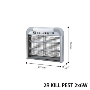 2R Kill Pest Rovarölő Lámpa 2x6W 230V Acélszürke 