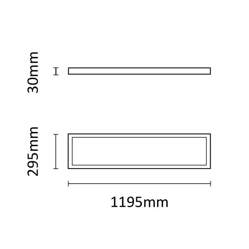 Asalite LED Panel BackLit 120x30cm 25W 4000K 3600lm LIFUD UGR<19 
