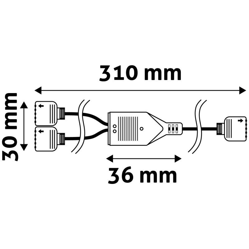 RGBW 2 ágú elosztó kábel
