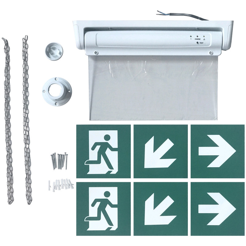 AVIDE univerzális EXIT lámpa matricákkal 0.3W 3óra (állandó üzemű) IP20