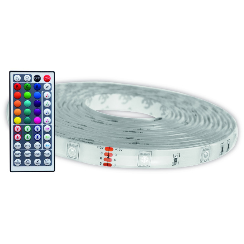 Avide 5 m KÜLTÉRI RGB LED szett 12V music/timer IR távirányító