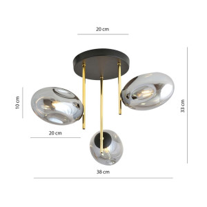 ARGO 3 BL GRAFIT mennyezeti lámpa 3xE14