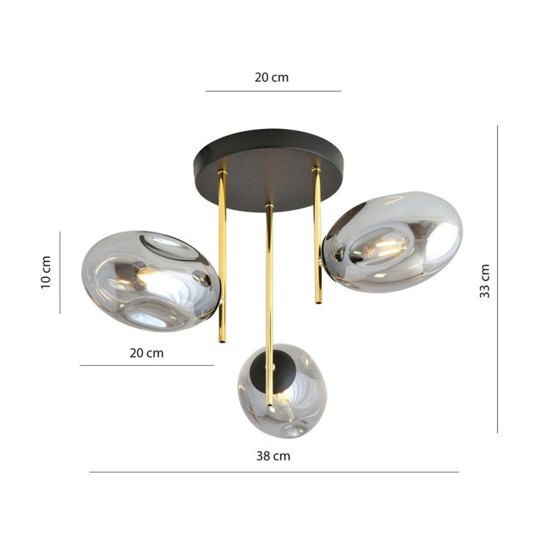 ARGO 3 BL GRAFIT mennyezeti lámpa 3xE14