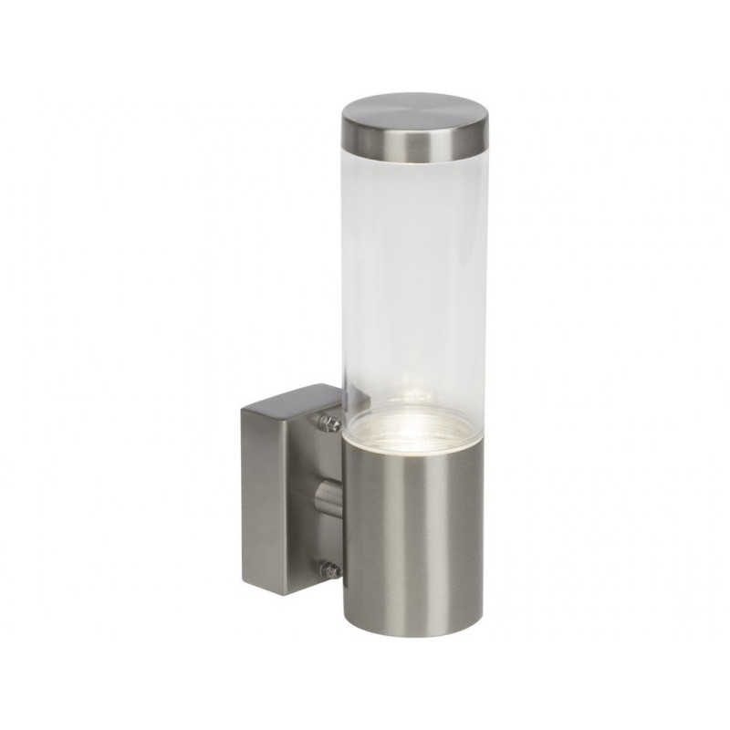Bergen kültéri fali lámpa, 1xGU10 LED izzóval, inox brilliant lámpa