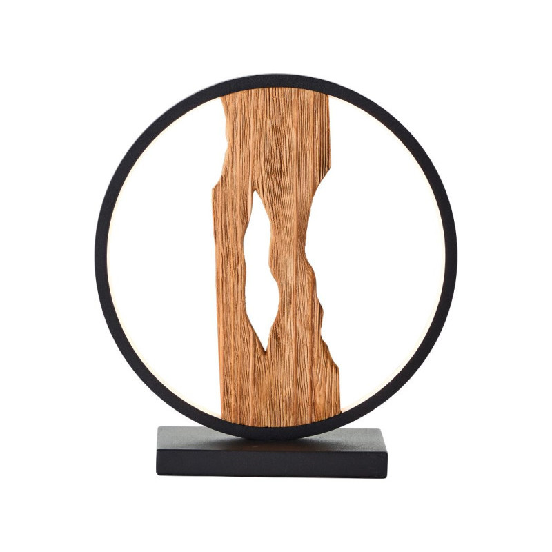 CHAUMONT Asztali lámpa, LED 7,5W/850lm/3000K, fekete fém/ fa brilliant lámpa