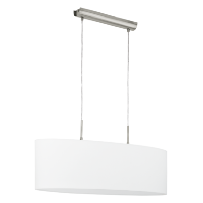 textil, függesztett mennyezeti lámpa E27 2x60W 75cm fehér Pasteri