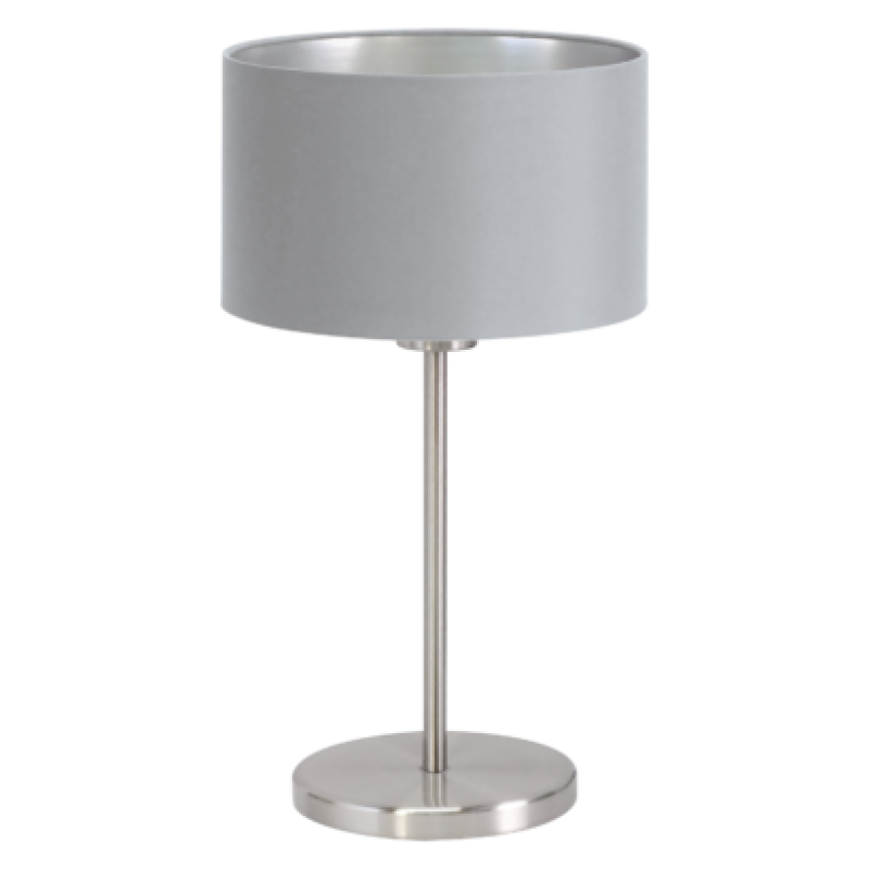 textil asztali lámpa E27 60W szürke Maserlo