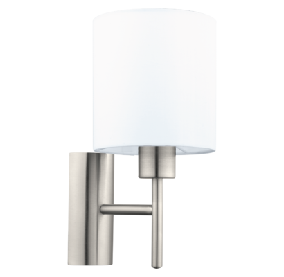 fali lámpa E27 60W fehér/matt-nikkel Pasteri