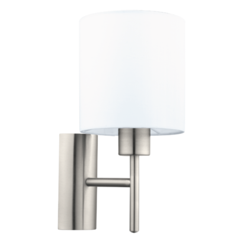 fali lámpa E27 60W fehér/matt-nikkel Pasteri