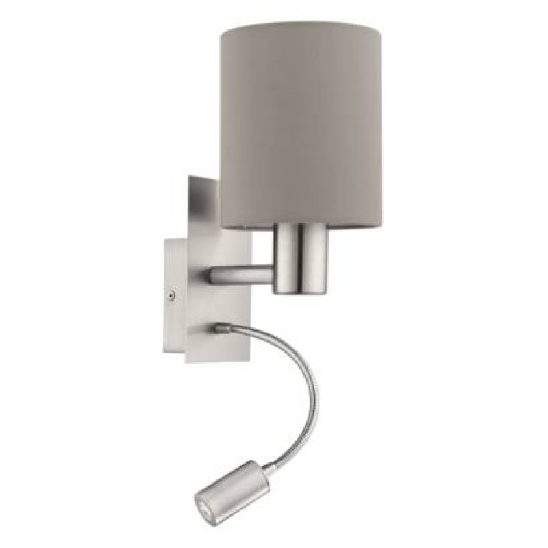 fali lámpa E27 40W+3,5W LED matt-nikkel/tópszín Pasteri