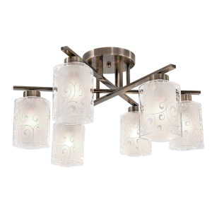 Lexi antik sárgaréz csillár, 6xE27, IP20