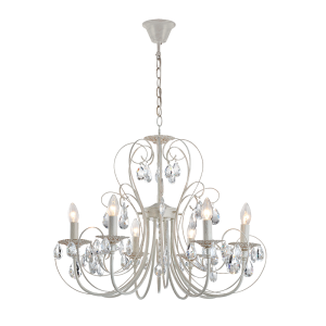 Ruby bézs-arany hatású kristály csillár, 6xE14, IP20