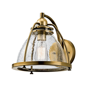Bryan antik réz és üveg vintage fali lámpa, 1xE27, IP20