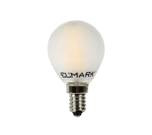 LED filament gömb 2W-os melegfehér fényforrás, G45, E14 