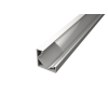 Aluminium sarok LED profil CR1W fehér színű eloxált víztiszta fedővel