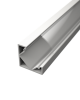 Aluminium sarok LED profil CR1W fehér színű eloxált víztiszta fedővel