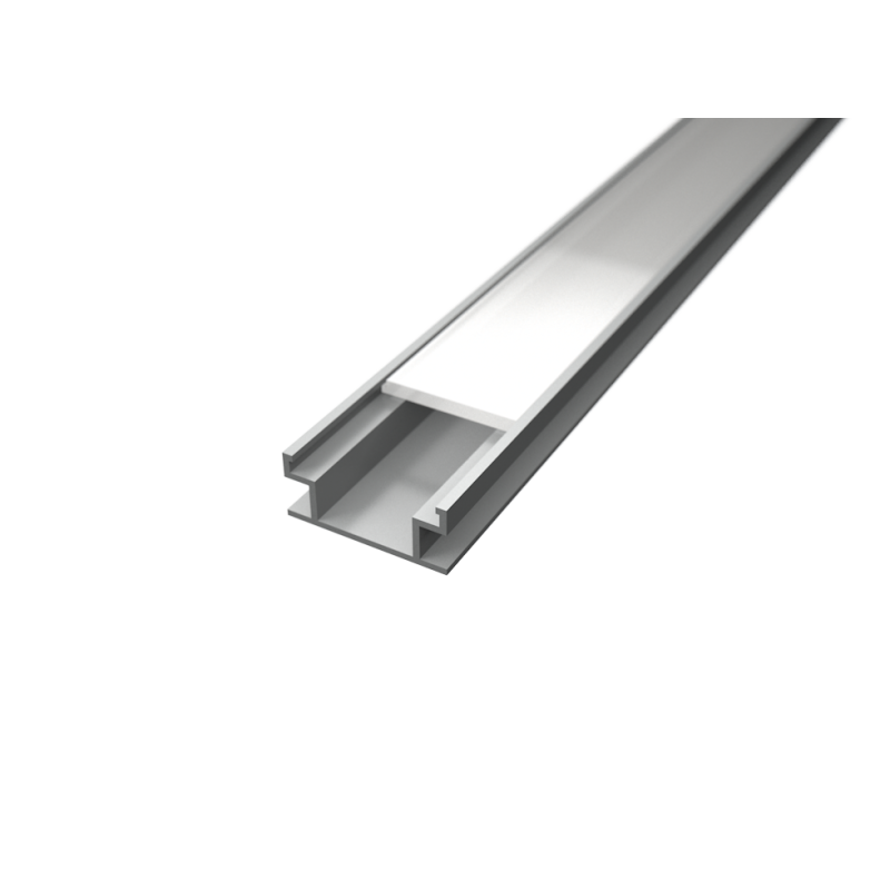 Aluminium LED profil talajba/padlóba süllyeszthető FLOOR ezüst színű eloxált opál fedővel
