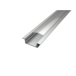 Aluminium süllyesztett LED profil R1S ezüst színű eloxált víztiszta fedővel