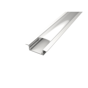 Aluminium süllyesztett LED profil R1W fehér színű eloxált víztiszta fedővel