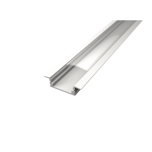 Aluminium süllyesztett LED profil R1W fehér színű eloxált opál fedővel