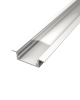 Aluminium süllyesztett LED profil R1W fehér színű eloxált opál fedővel