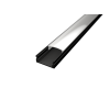 U alakú LED profil SF1B fekete színű eloxált opál fedővel