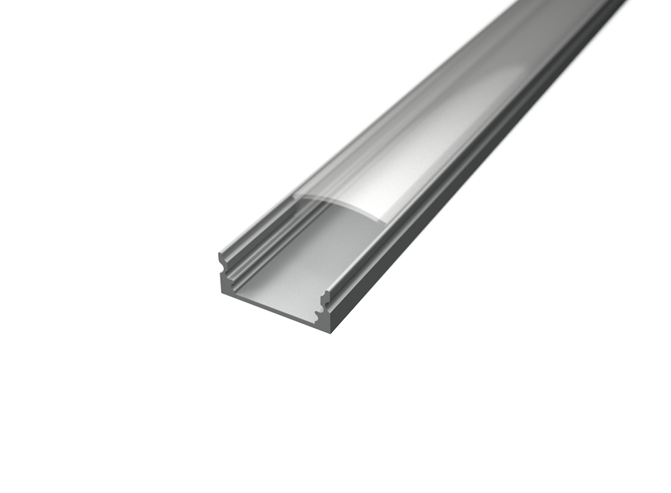U alakú LED profil SF1S ezüst színű eloxált víztiszta fedővel