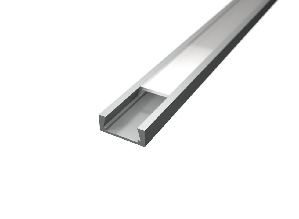 Aluminium LED profil SF6 ezüst színű eloxált opál fedővel