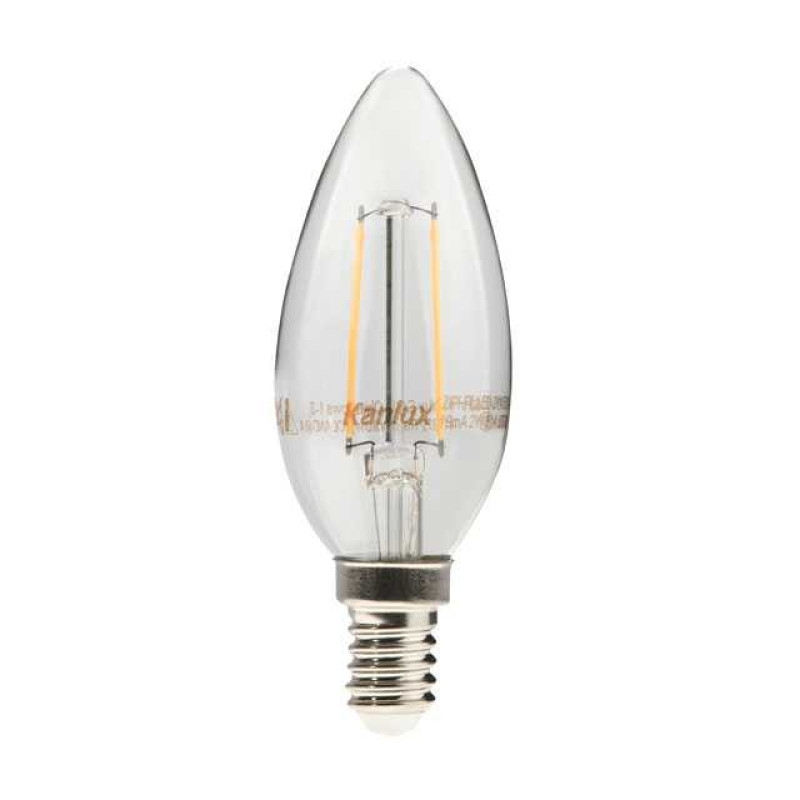 Kanlux XLED LED lámpa égő, E14 foglalat, gyertya forma, 4,5 watt, Filament, meleg fehér