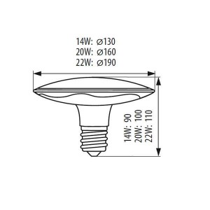 Nifo UFO LED lámpa 14 watt E27 meleg fehér - Kanlux