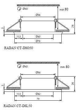 Radan Alu négyzet alakú fix spotkeret