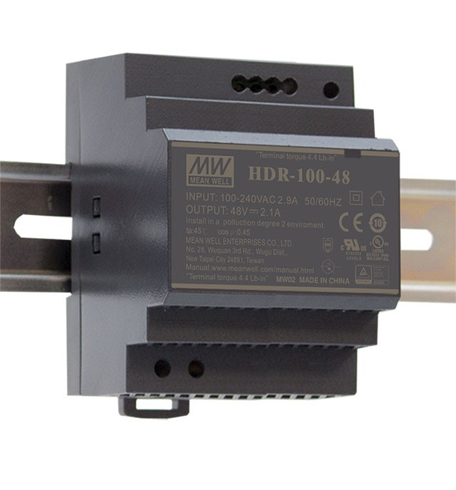 DIN sínre szerelhető LED tápegység Mean Well HDR-100-12 90W 12V