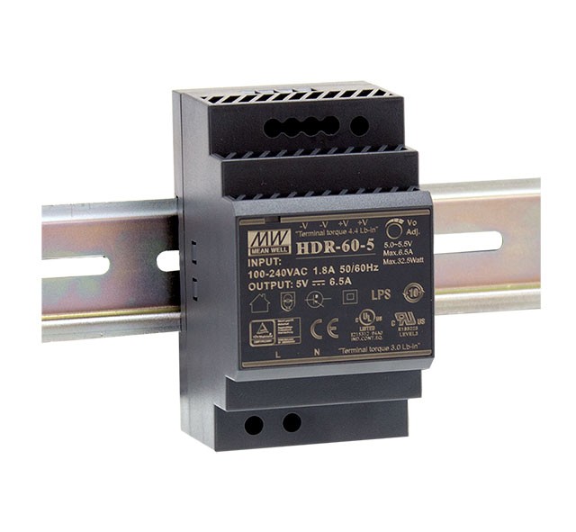 DIN sínre szerelhető LED tápegység Mean Well HDR-60-24 60W 24V