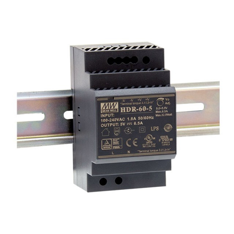 DIN sínre szerelhető LED tápegység Mean Well HDR-60-12 54W 12V