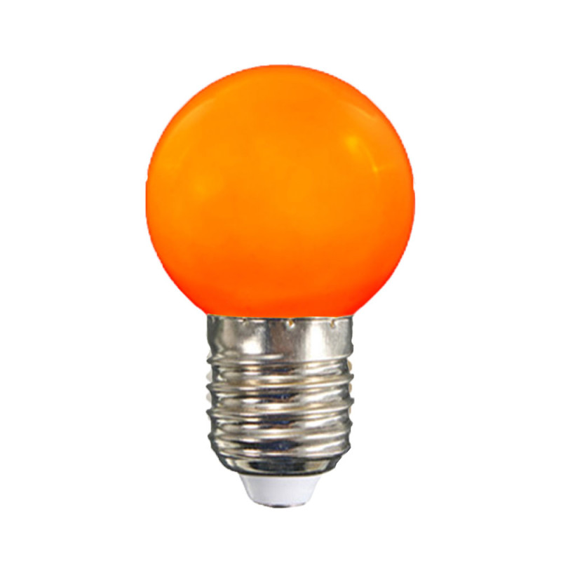 Színes LED lámpa E27 1 Watt Narancs