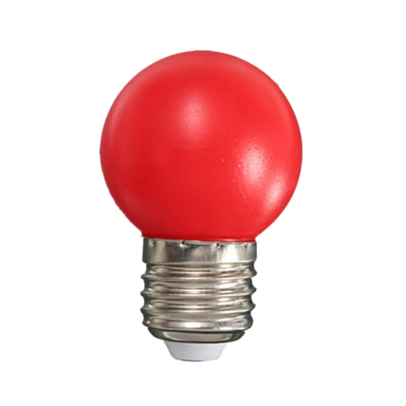 Színes LED lámpa E27 1 Watt Piros