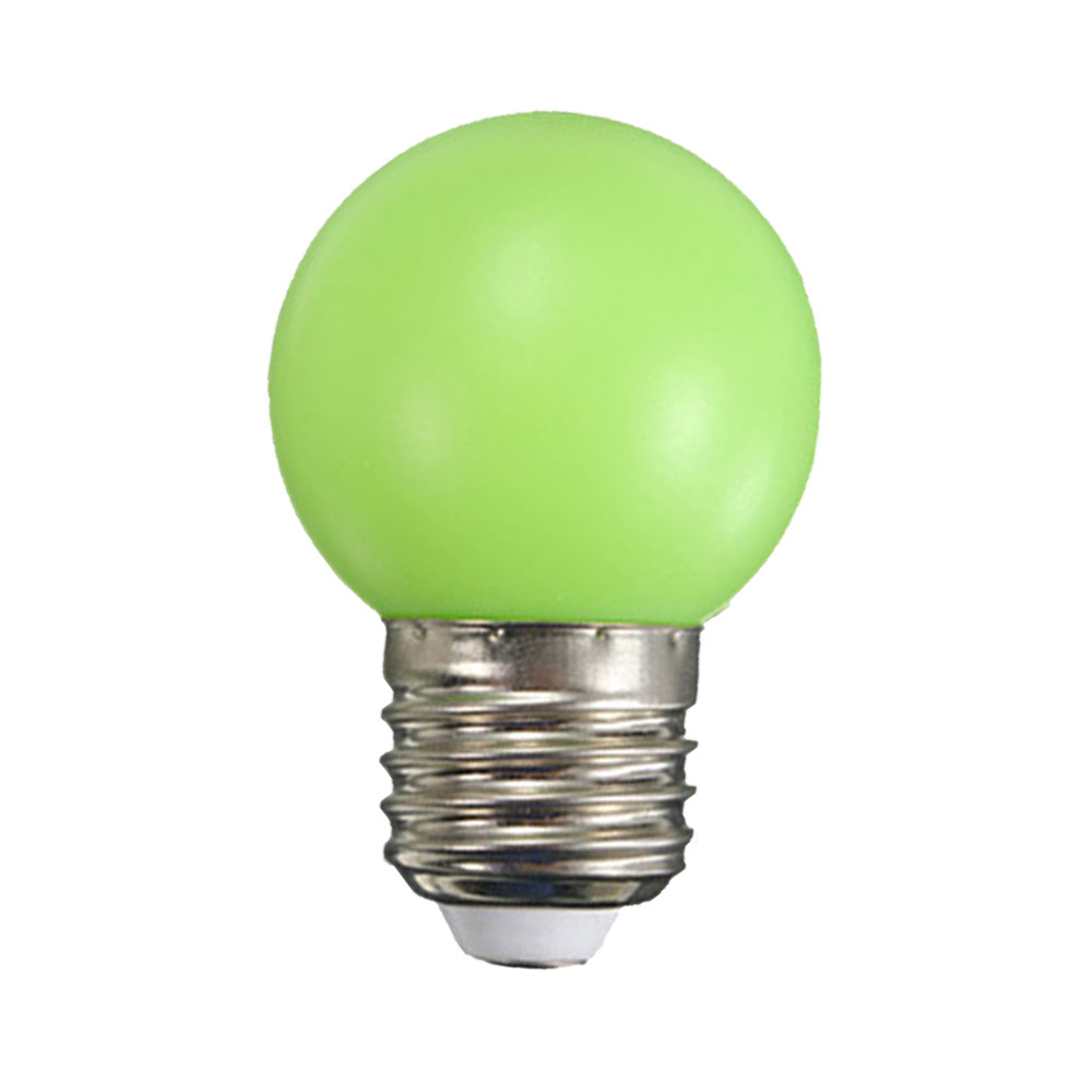 Színes LED lámpa E27 1 Watt Zöld