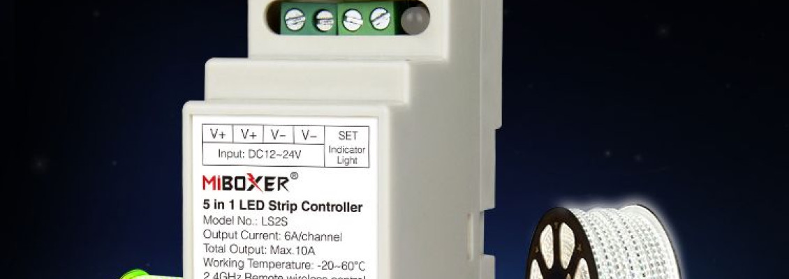 Miboxer 5in1 DIN sínre szerelhető LED szalag vezérlő