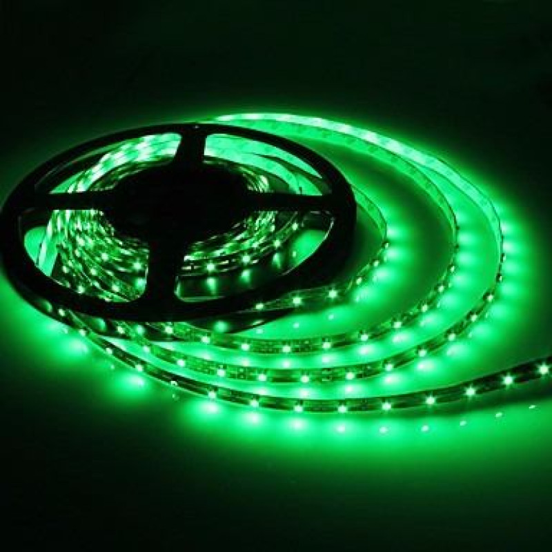 Zöld színű LED szalag, 3528 típus, 60 LED/m, 3,6 W/m, IP65 kültéri ( 5 méter)