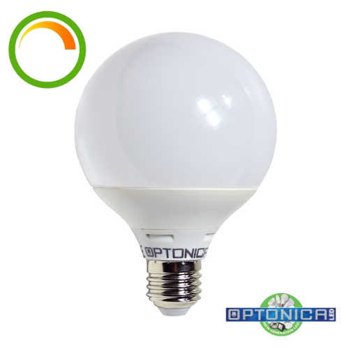 Dimmelhető LED lámpa, égő, E27 foglalat, G120 nagy gömb forma, 15watt, 270 fok, meleg fehér - Optonica