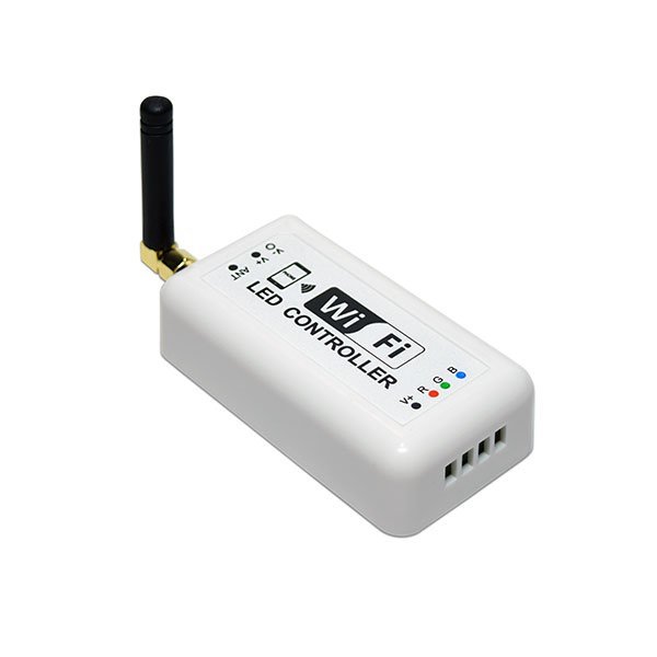 WiFi LED szalag vezérlő és dimmer, 144W, 3x4A, 12-24VDC