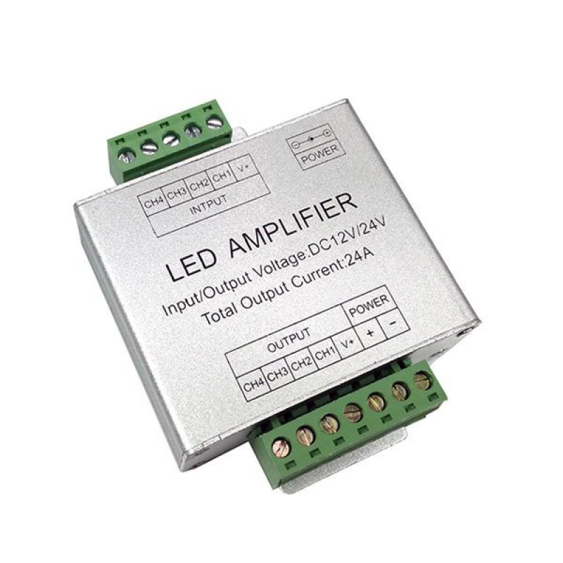 Jelerősítő, RGBW LED szalaghoz , 12-24VDC, 24A