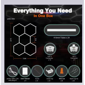 HUGOLED HEXA CORE-5 SPI Digitális Hexagon LED Lámpa szett WIFI és RF vezérléssel 5 Modul- 14505