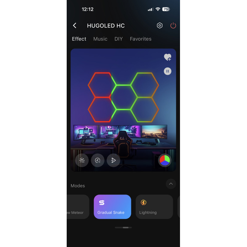 HUGOLED HEXA CORE-5 SPI Digitális Hexagon LED Lámpa szett WIFI és RF vezérléssel 5 Modul- 14505