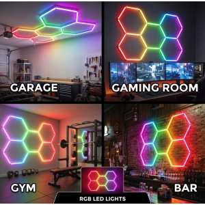 HUGOLED HEXA CORE-5 SPI Digitális Hexagon LED Lámpa szett WIFI és RF vezérléssel 5 Modul- 14505