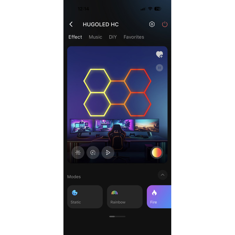 HUGOLED HEXA CORE-5 SPI Digitális Hexagon LED Lámpa szett WIFI és RF vezérléssel 5 Modul- 14505
